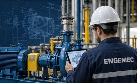 Engenheiro da Engemec inspecionando equipamento industrial