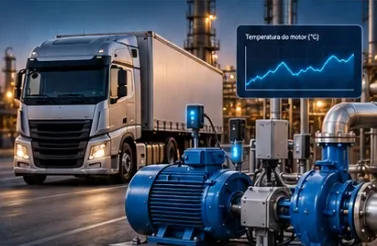 Caminhão e equipamento industrial monitorados